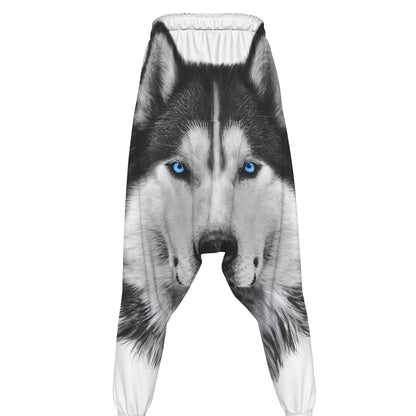 Siberian Husky Portrait Print Hammer Pants