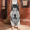 Siberian Husky Portrait Print Harem Pants