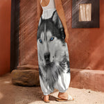 Siberian Husky Portrait Print Harem Pants