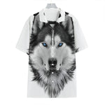 Siberian Husky Portrait Print Hawaiian Shirt