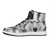 Siberian Husky Portrait Print High Top Leather Sneakers