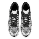 Siberian Husky Portrait Print High Top Leather Sneakers