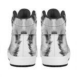 Siberian Husky Portrait Print High Top Leather Sneakers