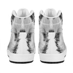 Siberian Husky Portrait Print High Top Leather Sneakers