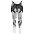 Siberian Husky Portrait Print High-Waisted Pocket Leggings
