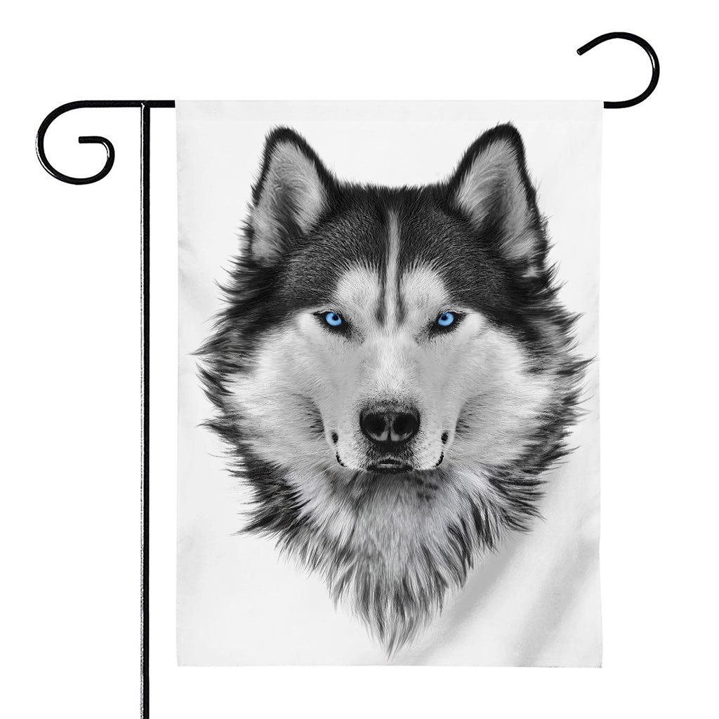Siberian Husky Portrait Print House Flag