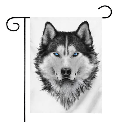 Siberian Husky Portrait Print House Flag