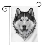 Siberian Husky Portrait Print House Flag