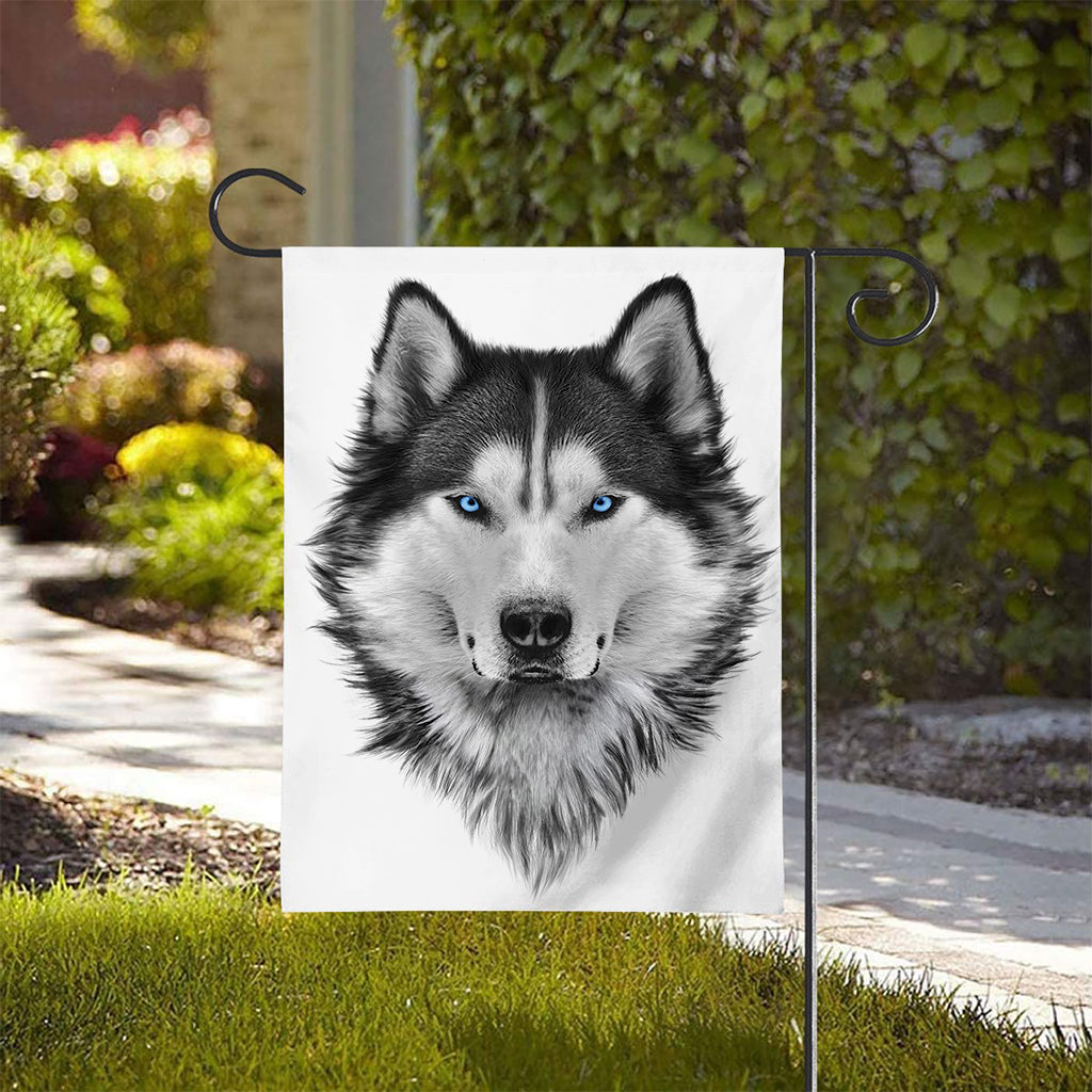 Siberian Husky Portrait Print House Flag