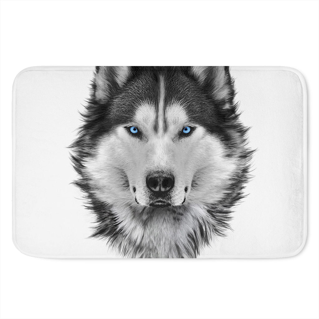 Siberian Husky Portrait Print Indoor Door Mat