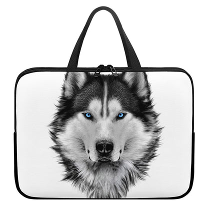 Siberian Husky Portrait Print Laptop Sleeve With Handle