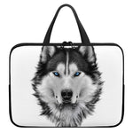 Siberian Husky Portrait Print Laptop Sleeve With Handle