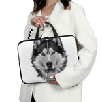 Siberian Husky Portrait Print Laptop Sleeve With Handle