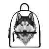 Siberian Husky Portrait Print Leather Backpack