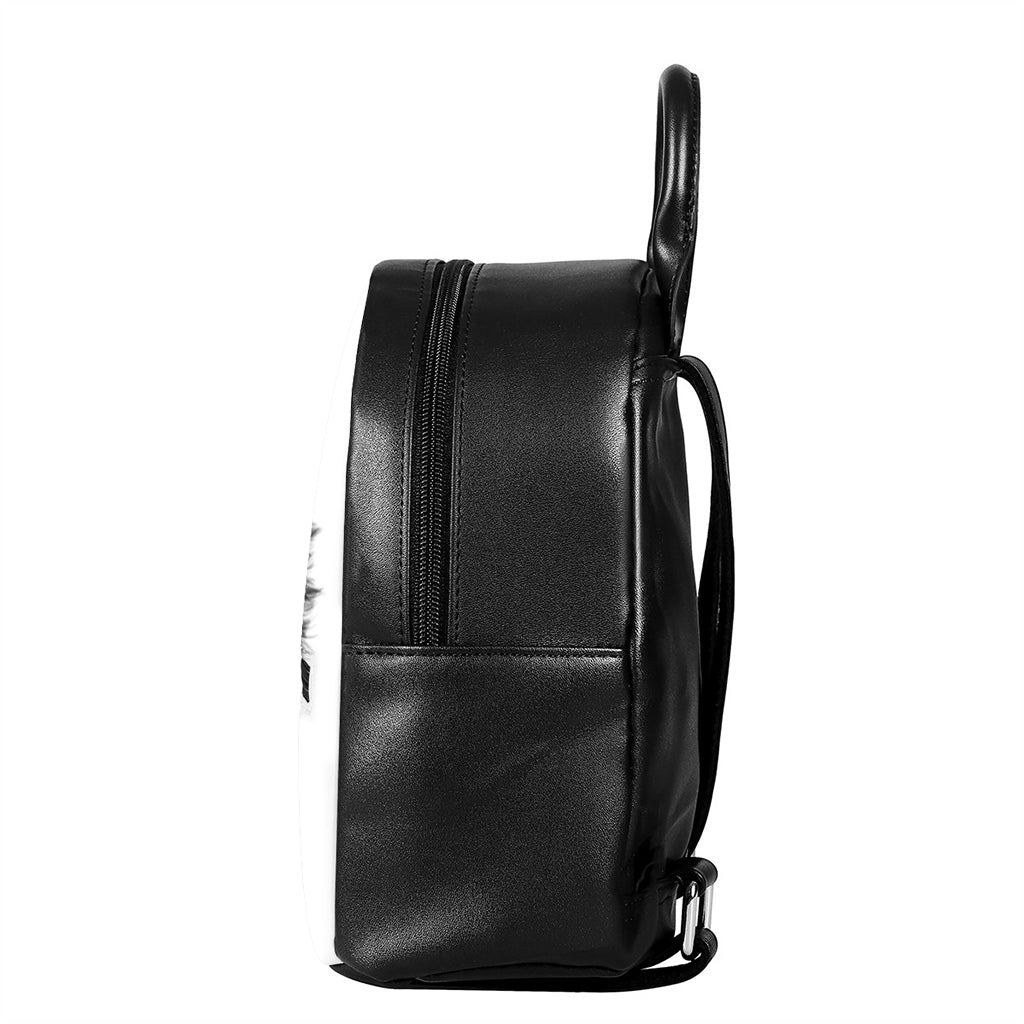 Siberian Husky Portrait Print Leather Backpack