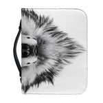 Siberian Husky Portrait Print Leather Bible Cover