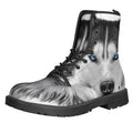 Siberian Husky Portrait Print Lace-Up Boots