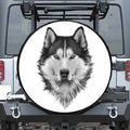 Siberian Husky Portrait Print Leather Spare Tire Cover