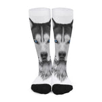 Siberian Husky Portrait Print Long Socks