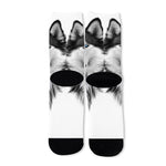 Siberian Husky Portrait Print Long Socks