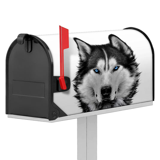Siberian Husky Portrait Print Mailbox Cover