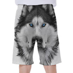Siberian Husky Portrait Print Men's Beach Shorts