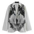 Siberian Husky Portrait Print Men's Blazer