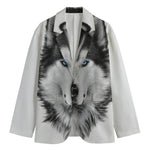 Siberian Husky Portrait Print Men's Blazer