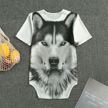 Siberian Husky Portrait Print Men's Bodysuit
