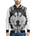 Siberian Husky Portrait Print Men's Bomber Jacket