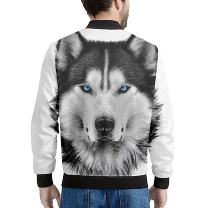 Siberian Husky Portrait Print Men's Bomber Jacket