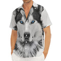 Siberian Husky Portrait Print Men's Deep V-Neck Shirt