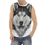 Siberian Husky Portrait Print Men's Fitness Tank Top