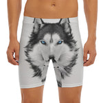 Siberian Husky Portrait Print Men's Long Boxer Briefs