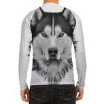 Siberian Husky Portrait Print Men's Long Sleeve Rash Guard