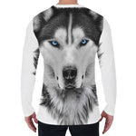 Siberian Husky Portrait Print Men's Long Sleeve T-Shirt