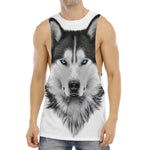 Siberian Husky Portrait Print Men's Muscle Tank Top