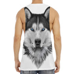 Siberian Husky Portrait Print Men's Muscle Tank Top