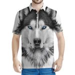 Siberian Husky Portrait Print Men's Polo Shirt