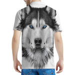 Siberian Husky Portrait Print Men's Polo Shirt
