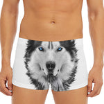 Siberian Husky Portrait Print Men's Short Boxer Briefs