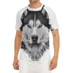 Siberian Husky Portrait Print Men's Short Sleeve Rash Guard