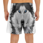 Siberian Husky Portrait Print Men's Split Running Shorts
