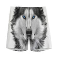 Siberian Husky Portrait Print Men's Athletic Shorts