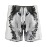 Siberian Husky Portrait Print Men's Sports Shorts