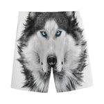 Siberian Husky Portrait Print Men's Sports Shorts