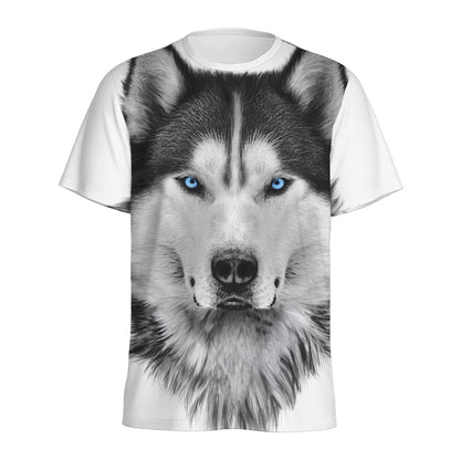 Siberian Husky Portrait Print Men's Sports T-Shirt