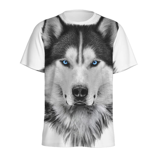 Siberian Husky Portrait Print Men's Sports T-Shirt