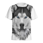 Siberian Husky Portrait Print Men's Sports T-Shirt