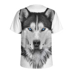 Siberian Husky Portrait Print Men's Sports T-Shirt